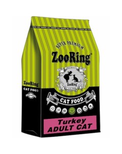 Adult Cat Turkey сухой корм для взрослых кошек всех пород для кожи и шерсти с индейкой 10 кг Zooring