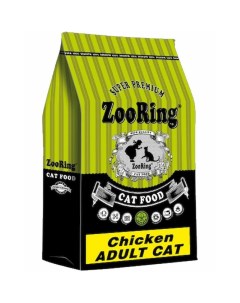 Adult Cat Chicken сухой корм для взрослых кошек всех пород для кожи и шерсти с цыпленком 10 кг Zooring