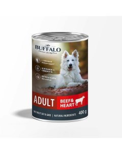 Adult влажный корм для собак паштет с говядиной и сердцем в консервах 400 г Mr.buffalo