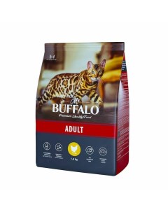 Adult полнорационный сухой корм для котов и кошек с курицей 1 8 кг Mr.buffalo
