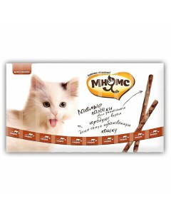 Лакомство для кошек лакомые палочки с говядиной и печенью 13 5 см 5 г Мнямс