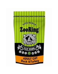 Adult Cat Duck Turkey сухой корм для взрослых кошек всех пород для кожи и шерсти с уткой и индейкой  Zooring
