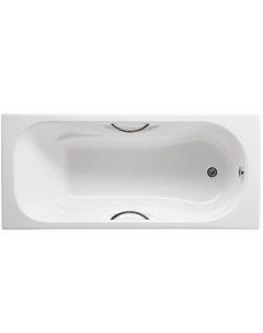 Чугунная ванна Malibu 150x75 2315G000R с отверстиями для ручек с противоскользящим покрытием Roca