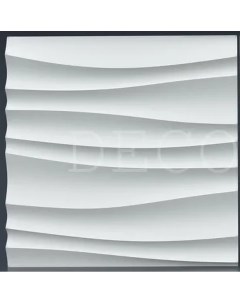 Гипсовая 3Д панель Волна двойная 050 1 50x50 см Decostyl