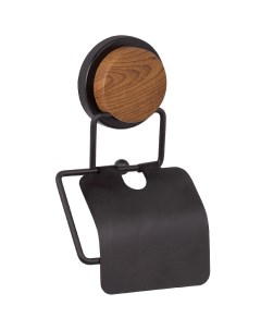 Держатель туалетной бумаги Magic Wood FX 46010 с крышкой Черный матовый Fixsen