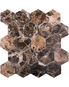 Керамическая мозаика Wild Stone Hexagon Dark Emperador Polished JMST6303P 26 0x28 2 см Starmosaic