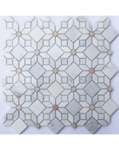 Каменная мозаика Stone Camomile Oriental Whtie AnticGold Pol 30 5х30 5 см Orro mosaic