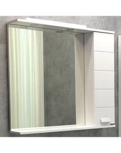 Зеркало со шкафом Модена М 90 00 00001641 с подсветкой Белое матовое Comforty