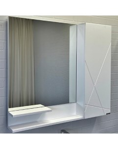 Зеркало со шкафом Мерано 90 R 00 00010664 Белое матовое Comforty