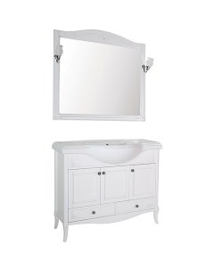 Комплект мебели для ванной Салерно 105 Белый с патиной Серебро Asb-woodline