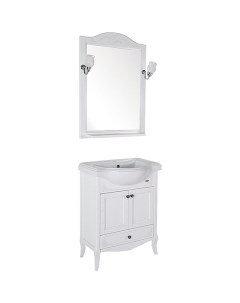 Комплект мебели для ванной Салерно 65 Белый с патиной Серебро Asb-woodline