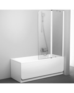 Шторка на ванну Chrome CVS2 100 R 7QRA0100Z1 профиль Белый стекло Transparent Ravak