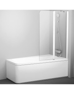 Шторка на ванну 10 CVS2 100 100х150 R 7QRA0103Z1 профиль Белый стекло Transparent Ravak