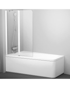 Шторка на ванну 10 CVS2 100 100х150 L 7QLA0103Z1 профиль Белый стекло Transparent Ravak