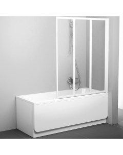 Шторка на ванну Behappy VS3 130 795V0100Z1 профиль Белый стекло Transparent Ravak