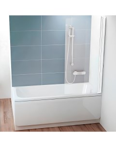 Шторка на ванну Chrome CVS1 80 R 7QR40100Z1 профиль Белый стекло Transparent Ravak