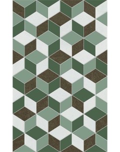 Керамический декор Веста зеленый 02 25х40 см Шахтинская плитка (unitile)