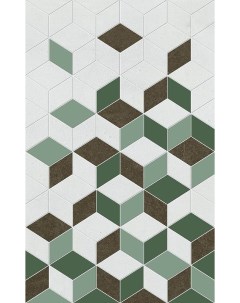 Керамический декор Веста зеленый 01 25х40 см Шахтинская плитка (unitile)