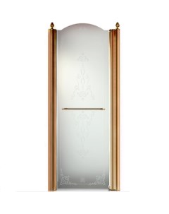 Душевая дверь Diadema 80 R 20402 профиль Бронза стекло матовое с декором Migliore