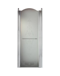 Душевая дверь Diadema 90 R 20407 профиль Хром стекло матовое с декором Migliore