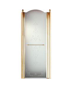 Душевая дверь Diadema 80 R 22714 профиль Золото стекло прозрачное с декором Migliore
