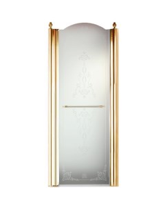 Душевая дверь Diadema 80 L 22717 профиль Золото стекло прозрачное с декором Migliore