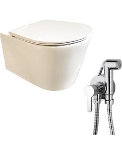 Комплект унитаза с гигиеническим душем Glam N333661aosta подвесной с сиденьм Микролифт Sanitana