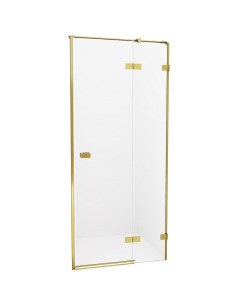 Душевая дверь Avexa Gold 130 R EXK 1725 профиль Брашированное золото стекло прозрачное New trendy