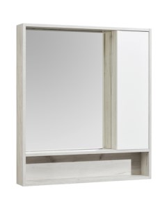 Зеркало со шкафом Флай 80 1A237702FAX10 Белый Дуб крафт Aquaton