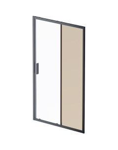 Душевая дверь Gem 120 W90G 120 1 195BBr профиль Черный матовый стекло бронзовое прозрачное Am.pm.