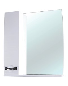 Зеркало со шкафом Абрис 80 4619713002018 с подсветкой L Белое Bellezza