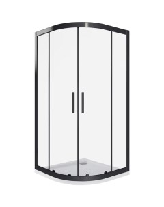 Душевой уголок Cofe R 80 C B 80x80 КФ00001 профиль Черный стекло прозрачное Good door