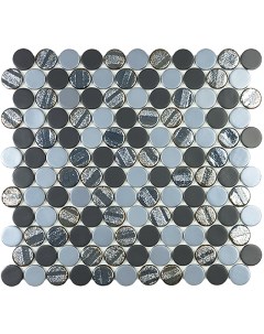 Стеклянная мозаика Circle Aqua Black Mix 30 6х31 4 см Vidrepur