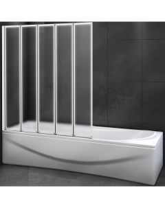 Шторка на ванну Relax 120 L RELAX V 5 120 140 P Bi L профиль Серый стекло рифленое Cezares