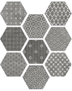 Керамогранит Soft Hexagon Kendo Mix Grey 23х26 см Ape