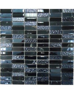 Мозаика Стеклянная с камнем Super Line black 30х30 см Bonaparte