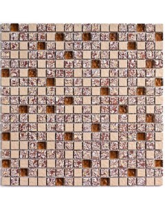 Мозаика Стеклянная с камнем Dreams Beige 30х30 см Bonaparte