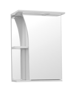 Зеркальный шкаф Эко стандарт Виола 50 С с подсветкой Белый глянец Style line