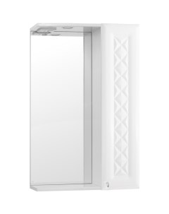 Зеркало со шкафом Канна 50 С Люкс с подсветкой Белый глянец Style line
