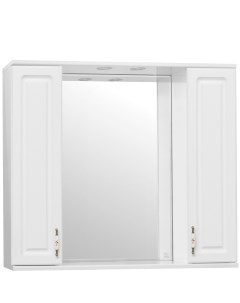 Зеркало со шкафом Олеандр 2 90 С с подсветкой Белый глянец Style line