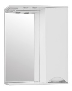 Зеркало со шкафом Жасмин 65 С с подсветкой Белый глянец Style line