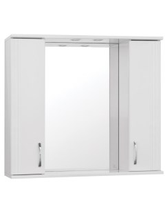 Зеркало со шкафом Эко стандарт Панда 90 С с подсветкой Белый глянец Style line