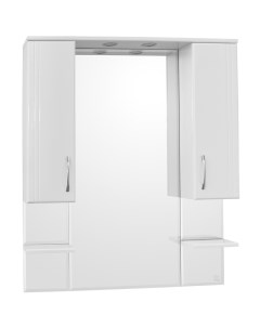 Зеркало со шкафом Эко стандарт Энигма 90 С с подсветкой Белый глянец Style line