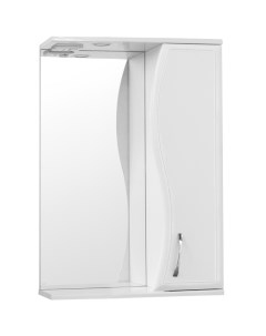 Зеркало со шкафом Эко волна Панда 55 С с подсветкой Белый глянец Style line