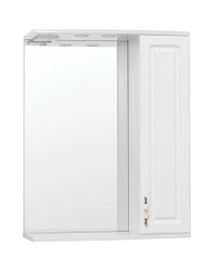 Зеркало со шкафом Олеандр 2 Люкс 65 ЛС 00000050 с подсветкой Белое Style line