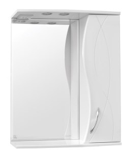 Зеркало со шкафом Амелия 65 с подсветкой Белый глянец Style line