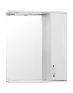 Зеркало со шкафом Эко стандарт Панда 75 С с подсветкой Белый глянец Style line