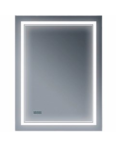 Зеркало Эстель 2 60 4627125414282 с подсветкой с бесконтактным выключателем и часами Бриклаер