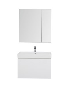 Комплект мебели для ванной Йорк 85 203644 подвесной Белый глянец Aquanet