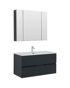 Комплект мебели для ванной Алвита New 100 274201 подвесной Антрацит Aquanet